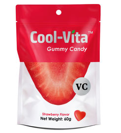 Yummy Buah Gummy Vitamin Lucu Strawberry Dirancang Berbentuk Hati Kecil 60g Per Kantong